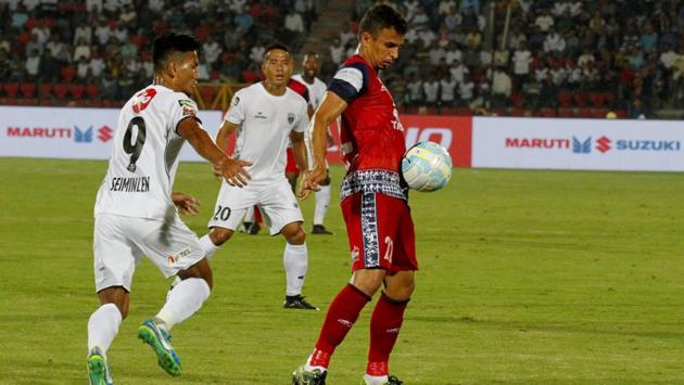 Emerson Gomes De Moura of Jamshedpur FC in action during the match. (ISL / SPORTZPICS) Emerson Gomes De Moura of Jamshedpur FC in action during the match. (ISL / SPORTZPICS)