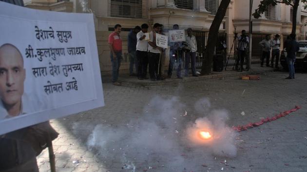 Residents of Powai celebrates the International Court of Justice staying the death sentence against Kulbhushan Jadhav, in Mumbai, on May 18, 2017. (Prashant Waydande/HT File Photo) Residents of Powai celebrates the International Court of Justice staying the death sentence against Kulbhushan Jadhav, in Mumbai, on May 18, 2017. (Prashant Waydande/HT File Photo)