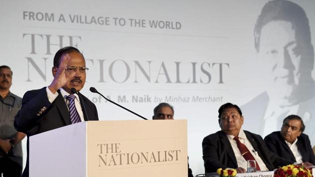 NSA Ajit Doval speaks during the launch of AM Naik's biography The Nationalist in Mumbai on Saturday. (PTI Photo) NSA Ajit Doval speaks during the launch of AM Naik's biography The Nationalist in Mumbai on Saturday. (PTI Photo)