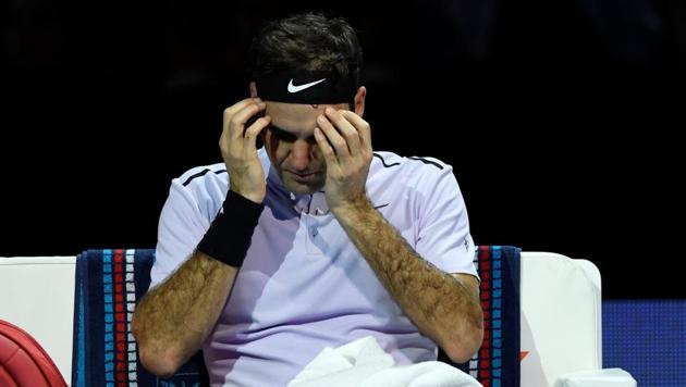 Roger Federer during a break in his semi final match against David Goffin at ATP World Tour Finals. (Action Images via Reuters) Roger Federer during a break in his semi final match against David Goffin at ATP World Tour Finals. (Action Images via Reuters)