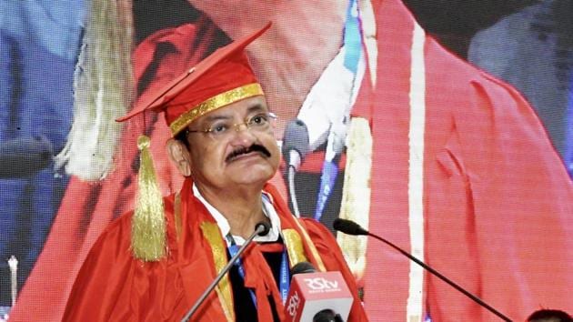 Vice President M Venkaiah Naidu addresses the 18th Convocation of Gandhi Institute of Technology and Management (GITAM), in Hyderabad. (PTI Photo) Vice President M Venkaiah Naidu addresses the 18th Convocation of Gandhi Institute of Technology and Management (GITAM), in Hyderabad. (PTI Photo)