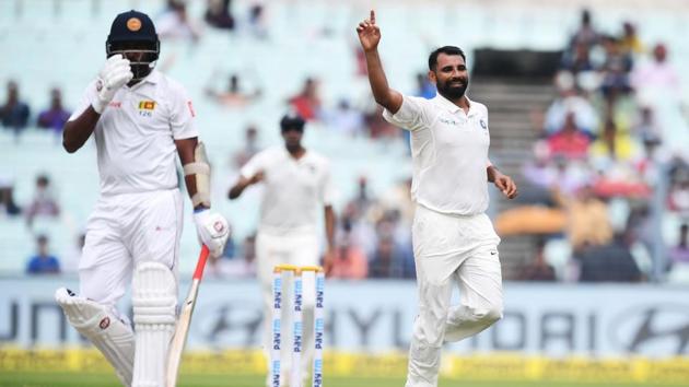 Shami then removed Dilruwan Perera in the 69th over. (AFP) Shami then removed Dilruwan Perera in the 69th over. (AFP)
