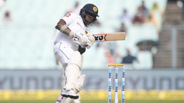 Rangana Herath top-scored for the tourists with a defiant 67 after Lahiru Thirumanne (51) and Angelo Mathews (52) had notched up fifties. (AFP) Rangana Herath top-scored for the tourists with a defiant 67 after Lahiru Thirumanne (51) and Angelo Mathews (52) had notched up fifties. (AFP)