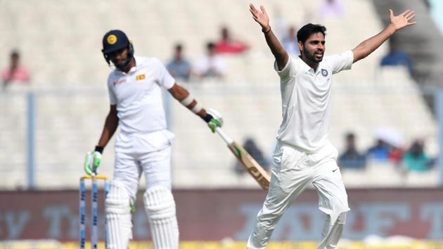 Herath finally fell to Bhuvneshwar Kumar after mistiming and slicing to deep point. (AFP) Herath finally fell to Bhuvneshwar Kumar after mistiming and slicing to deep point. (AFP)