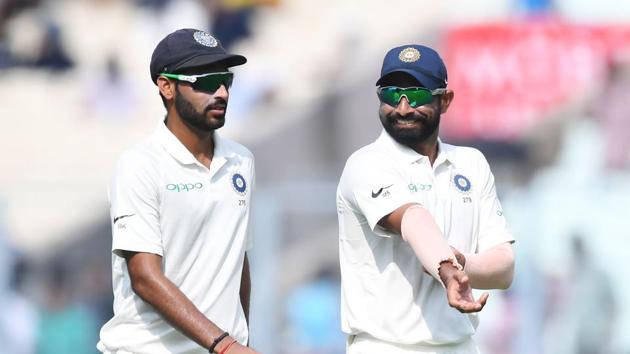 Shami and Bhuvneshwar claimed four wickets each as Sri Lanka were dismissed for 294. (AFP) Shami and Bhuvneshwar claimed four wickets each as Sri Lanka were dismissed for 294. (AFP)