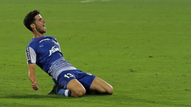 Eduardo Garcia Martin of Bengaluru FC celebrates a goal against Mumbai City FC. (ISL / SPORTZPICS) Eduardo Garcia Martin of Bengaluru FC celebrates a goal against Mumbai City FC. (ISL / SPORTZPICS)