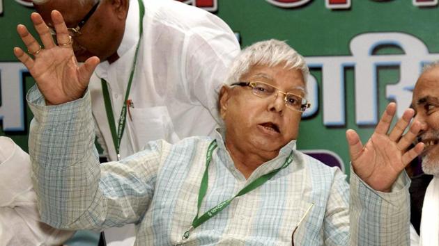 RJD chief Lalu Prasad at the party's national council meeting in Patna on Sunday. (PTI Photo) RJD chief Lalu Prasad at the party's national council meeting in Patna on Sunday. (PTI Photo)
