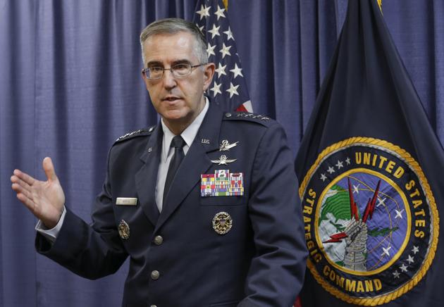 General John Hyten, head of the US strategic command. (AP file photo) General John Hyten, head of the US strategic command. (AP file photo)