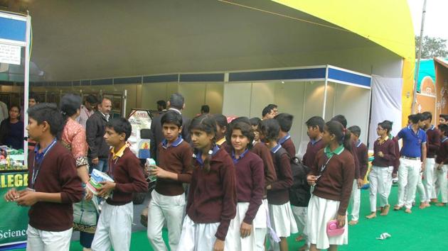 The fair has been organised by the Hindu Spirituality and Service Foundation (HSSF).(Prabhakar Sharma/HT) The fair has been organised by the Hindu Spirituality and Service Foundation (HSSF).(Prabhakar Sharma/HT)