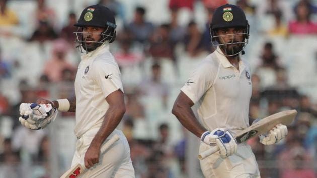 Shikhar Dhawan and KL Rahul scored a half-century each on the fourth day of the first India vs Sri Lanka Test in Kolkata. (AP) Shikhar Dhawan and KL Rahul scored a half-century each on the fourth day of the first India vs Sri Lanka Test in Kolkata. (AP)