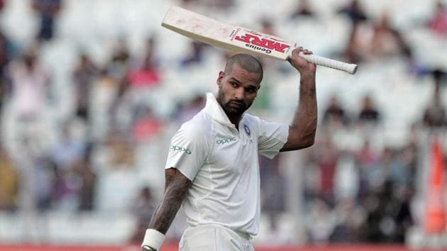 The duo put together a 166-run stand before Dhawan fell to Dasun Shanaka for 94. (AP) The duo put together a 166-run stand before Dhawan fell to Dasun Shanaka for 94. (AP)