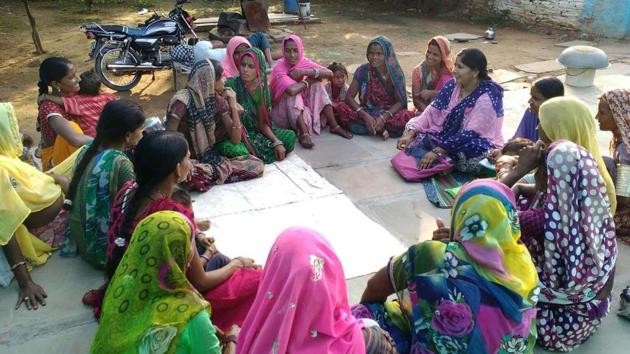 Members of a self help group (SHGs) hold a meeting in Budhpura village of Rajasthan’s Bundi district. Poor rural women form these groups to launch a number of businesses, such as poultries, dairies, fisheries, seed banks, pottery units, canteens and food processing units. (HT File Photo) Members of a self help group (SHGs) hold a meeting in Budhpura village of Rajasthan’s Bundi district. Poor rural women form these groups to launch a number of businesses, such as poultries, dairies, fisheries, seed banks, pottery units, canteens and food processing units. (HT File Photo)