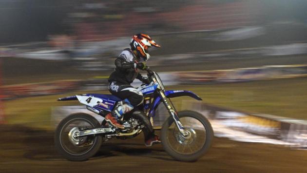 The most sought after category, SX International category saw international riders competing against each other. The category witnessed a triangular fight between two South Africans – Anthony Raynard (PB Racing), Kerim Fitz Gerald (Team Greeshm) and a rider from USA – Justin Muscutt (Stallion Riders). Kerim Fitz Gerald bagged glory in the segment with a total of 110 points as he won four out six motos and secured second and fourth position in the other two motos.  (Pratham Gokhale/HT Photo) 