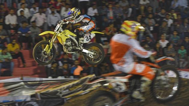 The event which witnessed overwhelming response from the crowd was thoroughly entertained by the riders with some breathtaking action.  (Pratham Gokhale/HT Photo) 