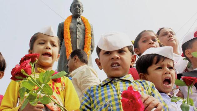 Children dress up as India’s first prime minister Jawaharlal Nehru on his birth anniversary, which is celebrated as Children's Day, on November 14. (PTI Photo) Children dress up as India’s first prime minister Jawaharlal Nehru on his birth anniversary, which is celebrated as Children's Day, on November 14. (PTI Photo)