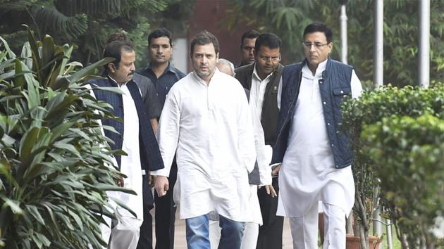 Congress vice president Rahul Gandhi with party leaders in New Delhi , November 16, 2017 (PTI) Congress vice president Rahul Gandhi with party leaders in New Delhi , November 16, 2017 (PTI)