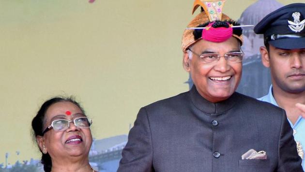 President Ram Nath Kovind at the valedictory function of 40 years of celebrations of Vivekananda Kendra Vidyalaya, Arunachal Pradesh, at Indira Gandhi Park in Itanagar on Sunday.(PTI)