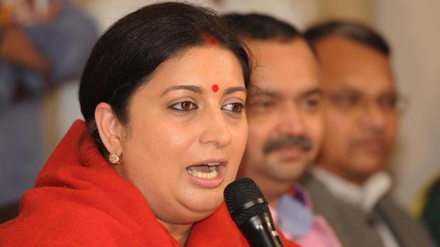 Union minister Smriti Irani (Subhankar Chakraborty/HT File Photo) Union minister Smriti Irani (Subhankar Chakraborty/HT File Photo)