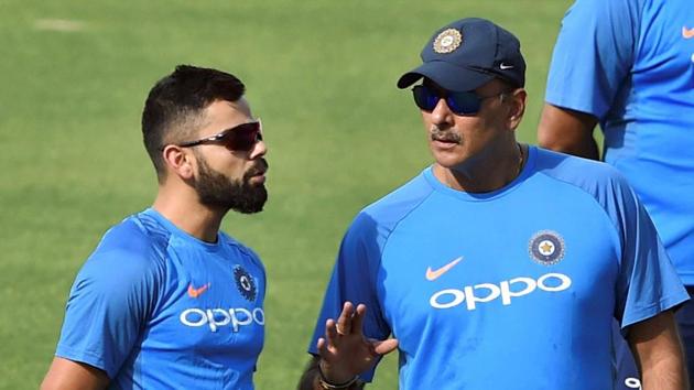 Virat Kohli was praised by Ravi Shastri after notching his 50th international century. (PTI) Virat Kohli was praised by Ravi Shastri after notching his 50th international century. (PTI)