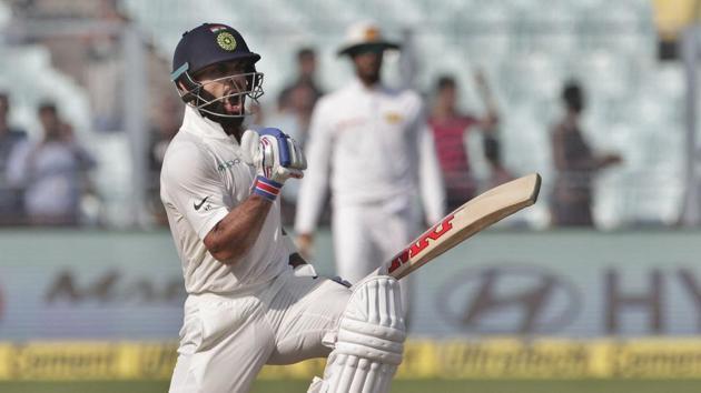 Virat Kohli blasted his 18th century as India drew the Kolkata Test against Sri Lanka. (AP) Virat Kohli blasted his 18th century as India drew the Kolkata Test against Sri Lanka. (AP)
