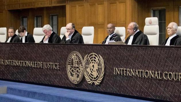 International Court of Justice judges in the Hague. (AFP File Photo) International Court of Justice judges in the Hague. (AFP File Photo)