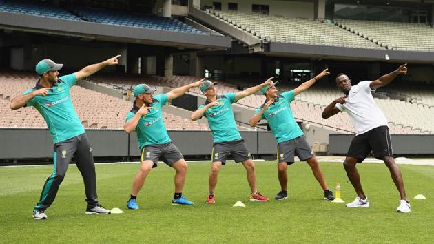 Usain Bolt has been training the Australian cricket team in a unique way ahead of the Ashes contest against England starting on Thursday. (Getty Images for Gatorade)