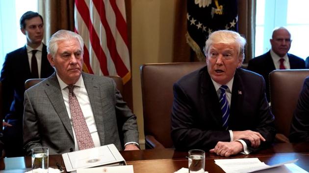 US President Donald Trump speaks during a meeting with his Cabinet at the White House in Washington, on Monday. (REUTERS) US President Donald Trump speaks during a meeting with his Cabinet at the White House in Washington, on Monday. (REUTERS)