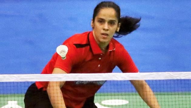 Top Indian badminton player Saina Nehwal has advanced to the second round of women’s singles at the Hong Kong Open Superseries.(PTI)