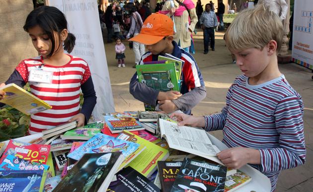 Children at a previous edition of Bookaroo festival. (Sunil Saxena/HT Photo.) Children at a previous edition of Bookaroo festival. (Sunil Saxena/HT Photo.)