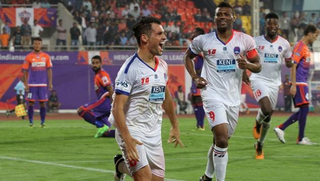 Paulinho Dias gave Delhi Dynamos FC 1-0 lead in the 46th minute as the floodgates opened. (ISL / SPORTZPICS) Paulinho Dias gave Delhi Dynamos FC 1-0 lead in the 46th minute as the floodgates opened. (ISL / SPORTZPICS)