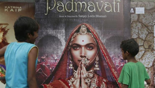 Boys look at a poster of Bollywood film 'Padmavati' in Mumbai. (AP) Boys look at a poster of Bollywood film 'Padmavati' in Mumbai. (AP)