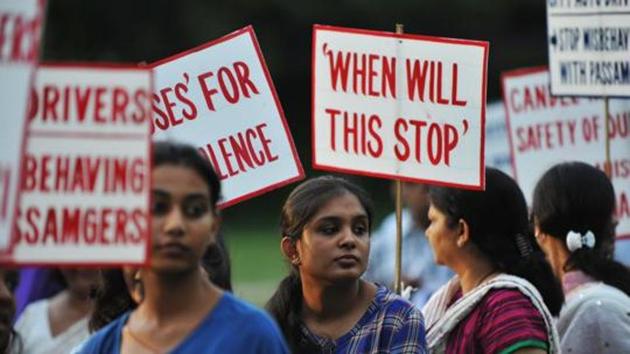 Activists hold placards as they protest against violence and crimes against women on July 26, 2013.(AFP/Representative image)