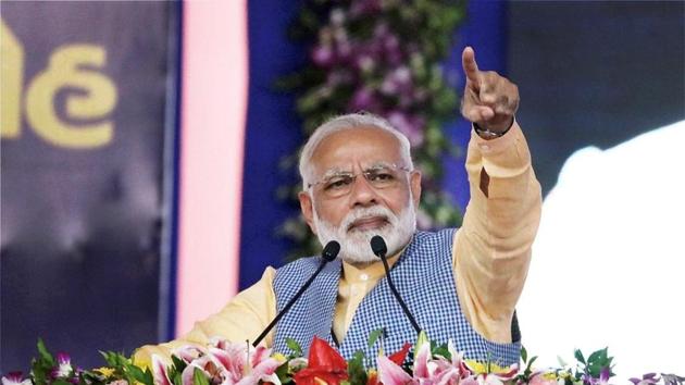 Prime Minister Narendra Modi addressing a public meeting in Bhavnagar, Gujarat. Modi’s unmatched status as the star campaigner for the BJP means that almost every election has become a mini-referendum on the prime minister’s appeal(PTI) Prime Minister Narendra Modi addressing a public meeting in Bhavnagar, Gujarat. Modi’s unmatched status as the star campaigner for the BJP means that almost every election has become a mini-referendum on the prime minister’s appeal(PTI)