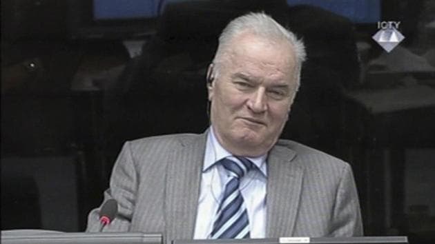 A January 28, 2014 video grab shows Ratko Mladic smiling during an appearance at the Yugoslav war crimes tribunal in The Hague, Netherlands. The stocky general, who saluted judges at his first appearance in 2011, has always denied charges. Defence lawyers, who in past days filed a flurry of requests to have their ailing client’s health assessed, have slammed his trial as “political” and said it failed to reconcile ethnic groups in Bosnia. (ICTY via AP) A January 28, 2014 video grab shows Ratko Mladic smiling during an appearance at the Yugoslav war crimes tribunal in The Hague, Netherlands. The stocky general, who saluted judges at his first appearance in 2011, has always denied charges. Defence lawyers, who in past days filed a flurry of requests to have their ailing client’s health assessed, have slammed his trial as “political” and said it failed to reconcile ethnic groups in Bosnia. (ICTY via AP)