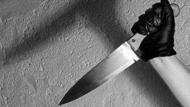 The 68-year-old man stabbed the two men in court on Wednesday. The 68-year-old man stabbed the two men in court on Wednesday.