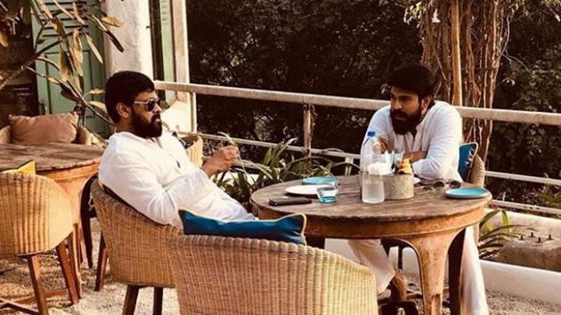 Chiranjeevi and Ram Charan spend some quality time amid their busy schedules.