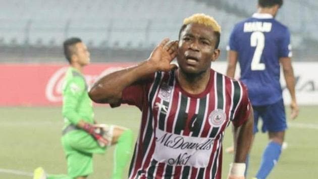 Mohun Bagan’s Sony Norde, who has played for Mumbai City FC in the Indian Super League (ISL), opted to stick to his Kolkata club and play in the I-League this season.(Mohun Bagan/Twitter)