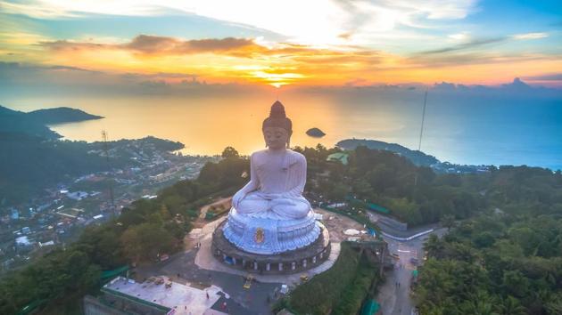 Phuket Big Buddha is a 45-metre tall white marble statue visible from anywhere in the southern part of Phuket. (Shweta Mishra) Phuket Big Buddha is a 45-metre tall white marble statue visible from anywhere in the southern part of Phuket. (Shweta Mishra)