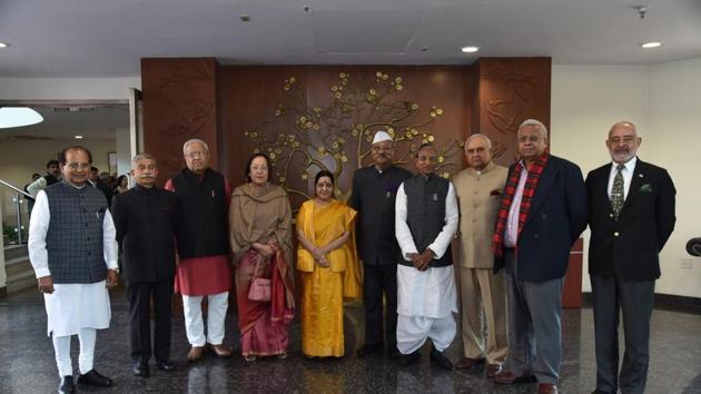 Sushma Swaraj chaired the interactive discussion with the Governors of the northeastern states and the Lieutenant Governor of Andaman and Nicobar Islands to synchronise the views of the northeastern states into the Asean-centric Act East Policy. (Twitter Photo) Sushma Swaraj chaired the interactive discussion with the Governors of the northeastern states and the Lieutenant Governor of Andaman and Nicobar Islands to synchronise the views of the northeastern states into the Asean-centric Act East Policy. (Twitter Photo)