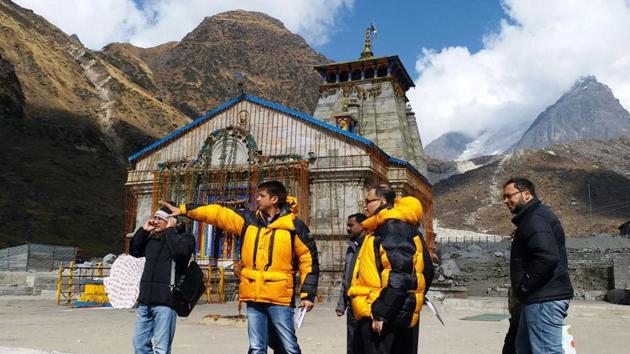 Chief secretary UK Singh was recently at Kedarnath to take stock of the reconstruction works. (HT PHOTO) Chief secretary UK Singh was recently at Kedarnath to take stock of the reconstruction works. (HT PHOTO)