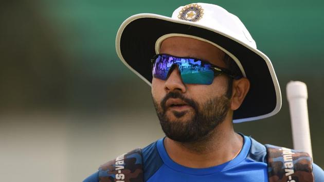 Rohit Sharma attends the training session. He will hope to get a look-in for the game. (AFP) Rohit Sharma attends the training session. He will hope to get a look-in for the game. (AFP)