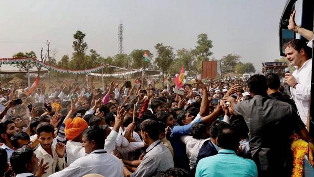 Congress vice president Rahul Gandhi meeting with the supporters during a road show in Banaskantha district of Gujarat. (PTI File Photo) Congress vice president Rahul Gandhi meeting with the supporters during a road show in Banaskantha district of Gujarat. (PTI File Photo)