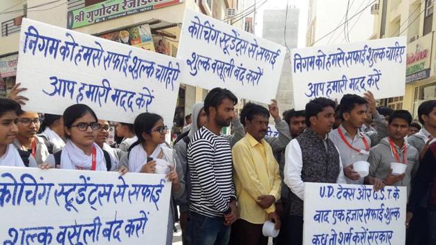 On November 20, the Kota Municipal Corporation’s revenue committee passed a proposal to impose a sanitation tax of ₹1,000 for every student in the coaching and other private educational institutes having strength of 250 or more students. (HT PHOTO) On November 20, the Kota Municipal Corporation’s revenue committee passed a proposal to impose a sanitation tax of ₹1,000 for every student in the coaching and other private educational institutes having strength of 250 or more students. (HT PHOTO)