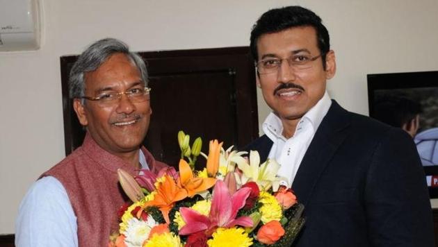 TS Rawat also met Union sports minister Rajyavardhan Rathore and discussed with him various issues pertaining to the sports infrastructure. (HT PHOTO) TS Rawat also met Union sports minister Rajyavardhan Rathore and discussed with him various issues pertaining to the sports infrastructure. (HT PHOTO)