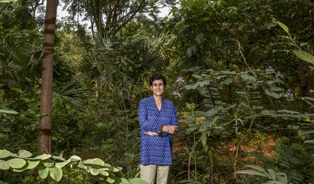 Founder and director of CERE Dr Rashneh N Pardiwala at the plantation site near Malabar Hill. (Kunal Patil/HT) Founder and director of CERE Dr Rashneh N Pardiwala at the plantation site near Malabar Hill. (Kunal Patil/HT)