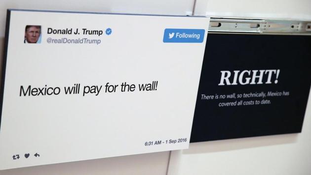 Comedy Central's 'The Daily Show previews a pop-up library exhibiting US President Donald Trump's tweets at Union Station, Chicago, Illinois, October 19, 2017 (AFP) Comedy Central's 'The Daily Show previews a pop-up library exhibiting US President Donald Trump's tweets at Union Station, Chicago, Illinois, October 19, 2017 (AFP)