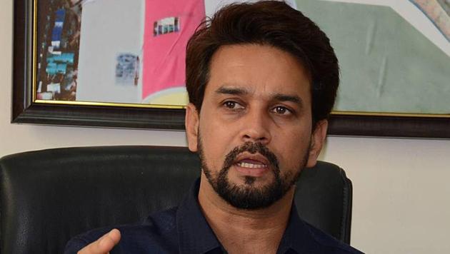 Anurag Thakur is the former president of the Board of Control for Cricket in India.(HT Photo)