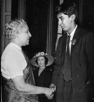 The inspiration: Vijaya Lakshmi Pandit, Indian High Commissioner in London, congratulating Dom Moraes(19) on 14 July, 1958 after he won the Hawthornden Prize for the Best Work of the Imagination, 1958.(HT FILE PHOTO) The inspiration: Vijaya Lakshmi Pandit, Indian High Commissioner in London, congratulating Dom Moraes(19) on 14 July, 1958 after he won the Hawthornden Prize for the Best Work of the Imagination, 1958.(HT FILE PHOTO)