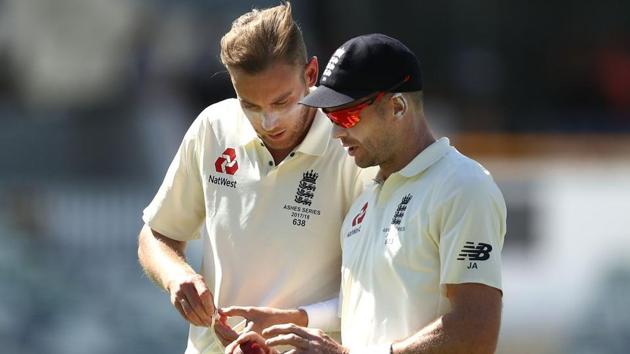 Stuart Broad has played down fears over James Anderson’s fitness, who appeared in discomfort during Australia’s first innings on Day 3 of the first Ashes Test in Brisbane. (Twitter) Stuart Broad has played down fears over James Anderson’s fitness, who appeared in discomfort during Australia’s first innings on Day 3 of the first Ashes Test in Brisbane. (Twitter)