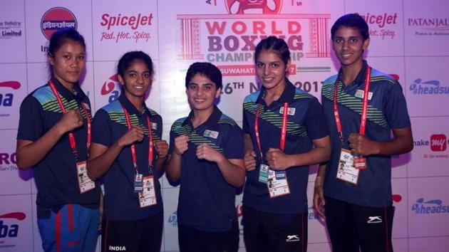 India are assured of at least five silver medals at the AIBA Women’s Youth World Boxing Championships.(HT Photo)